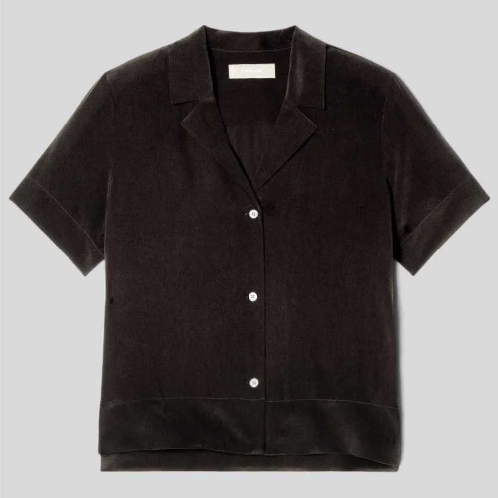 Everlane The Clean Silk Short-Sleeve Square Shirt size 2